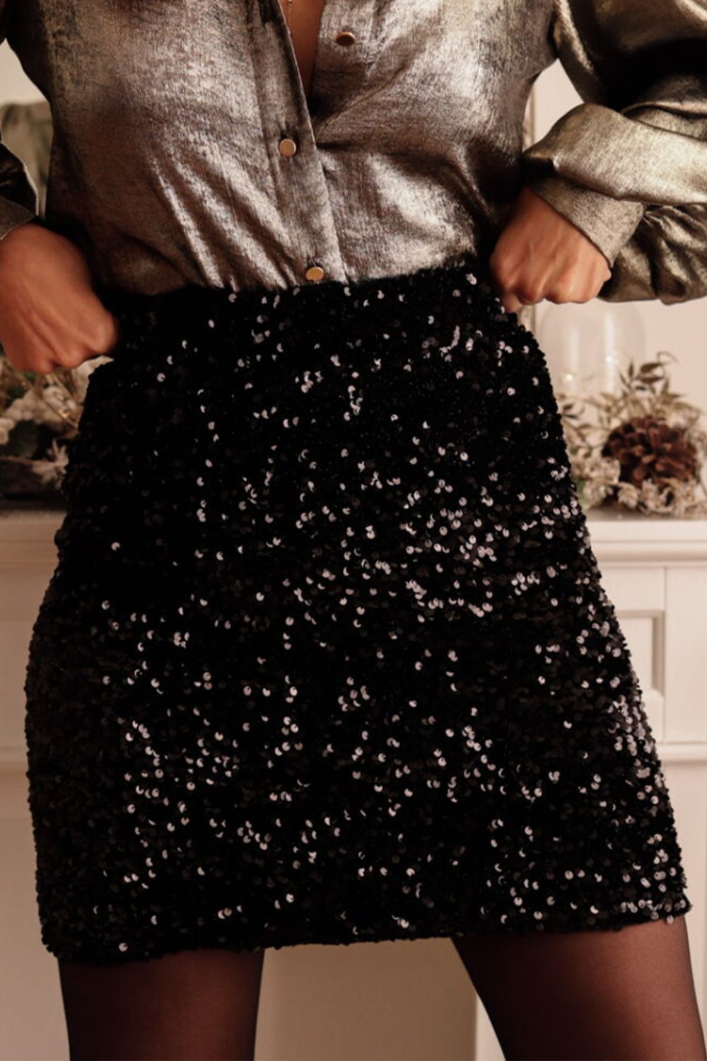 Zephariel Sequin Mini Skirt