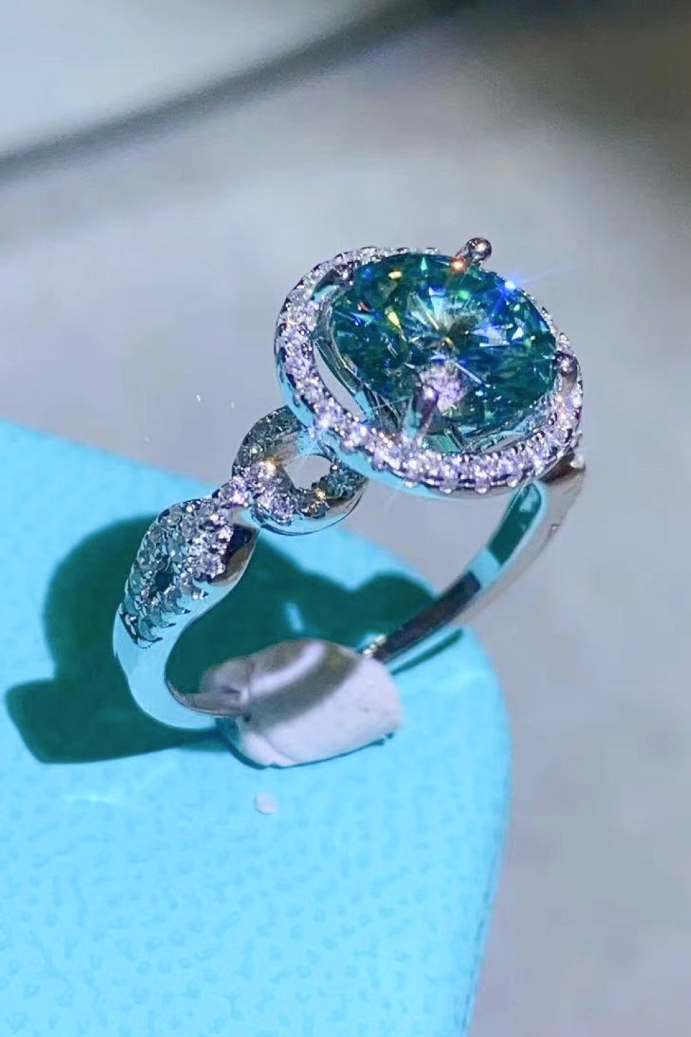 Zephariel 2 Carat Moissanite Emerald Green Ring