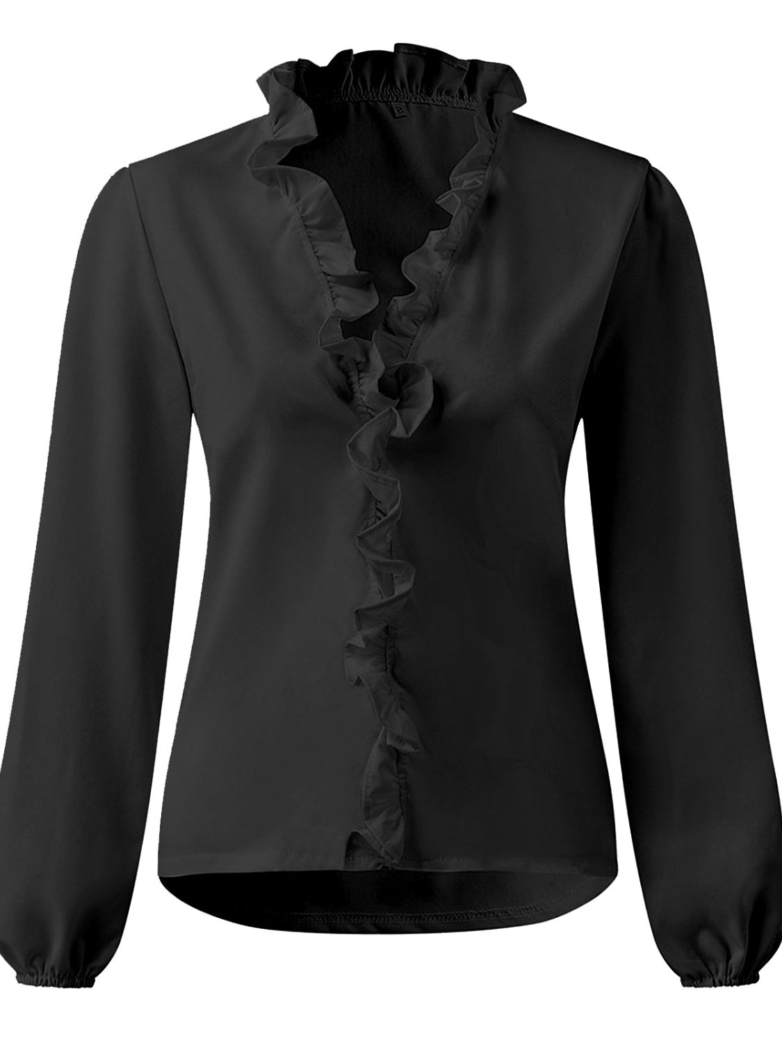 Zephariel Ruffled V-Neck Long Sleeve Blouse