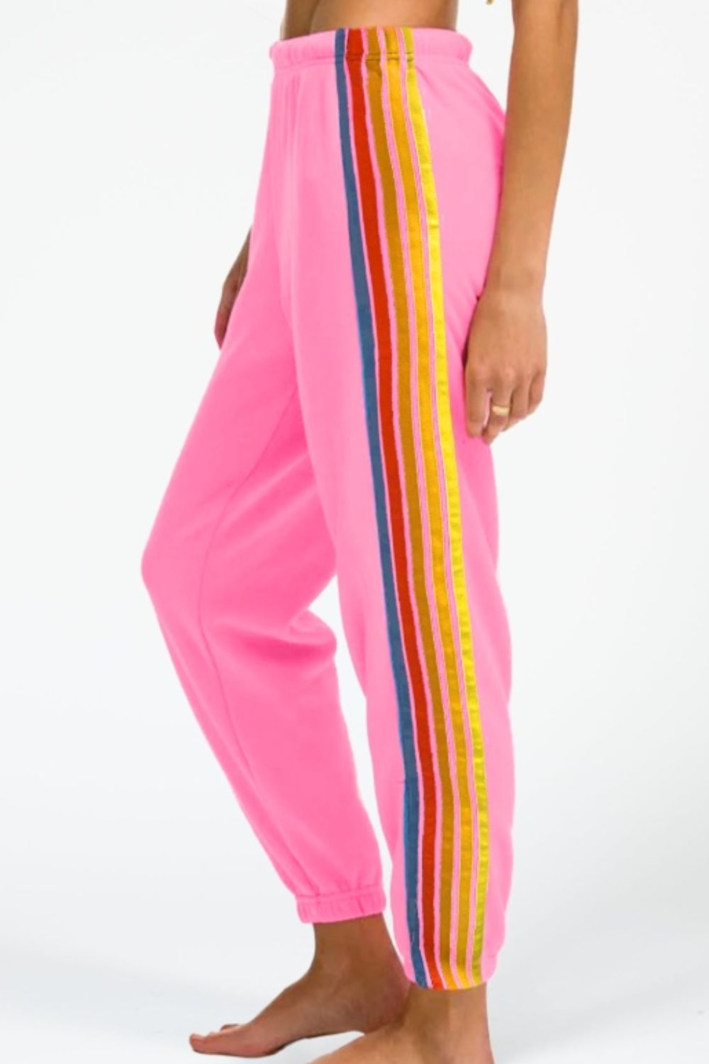 Zephariel Contrast Striped Elastic Waist Active Pants