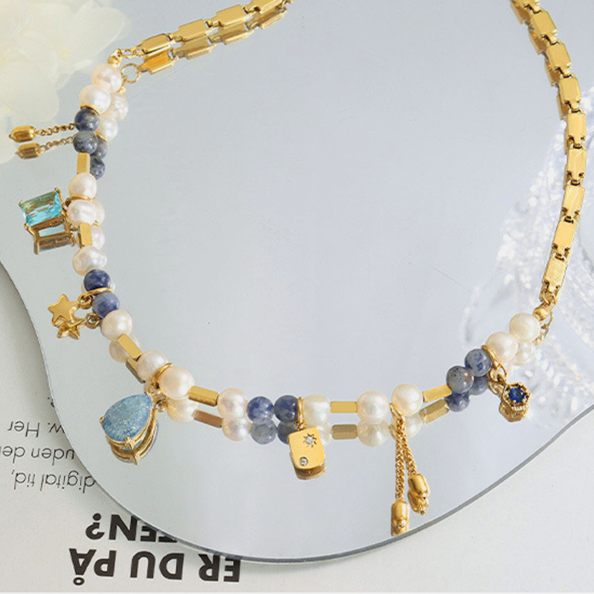 Zephariel 18K Gold-Plated Beaded Charm Necklace