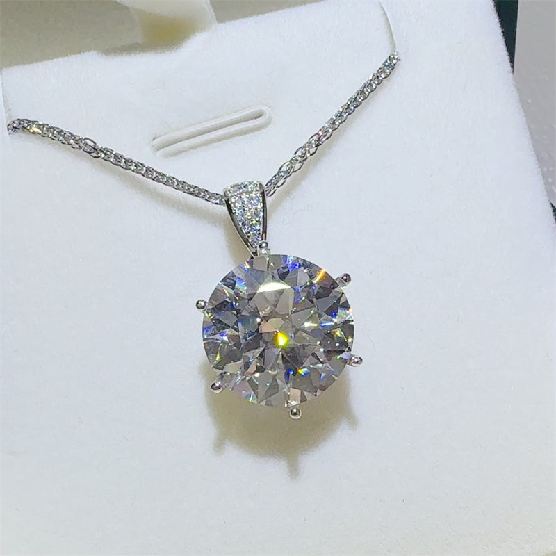 Zephariel 10 Carat Moissanite 925 Sterling Silver Pendant Necklace