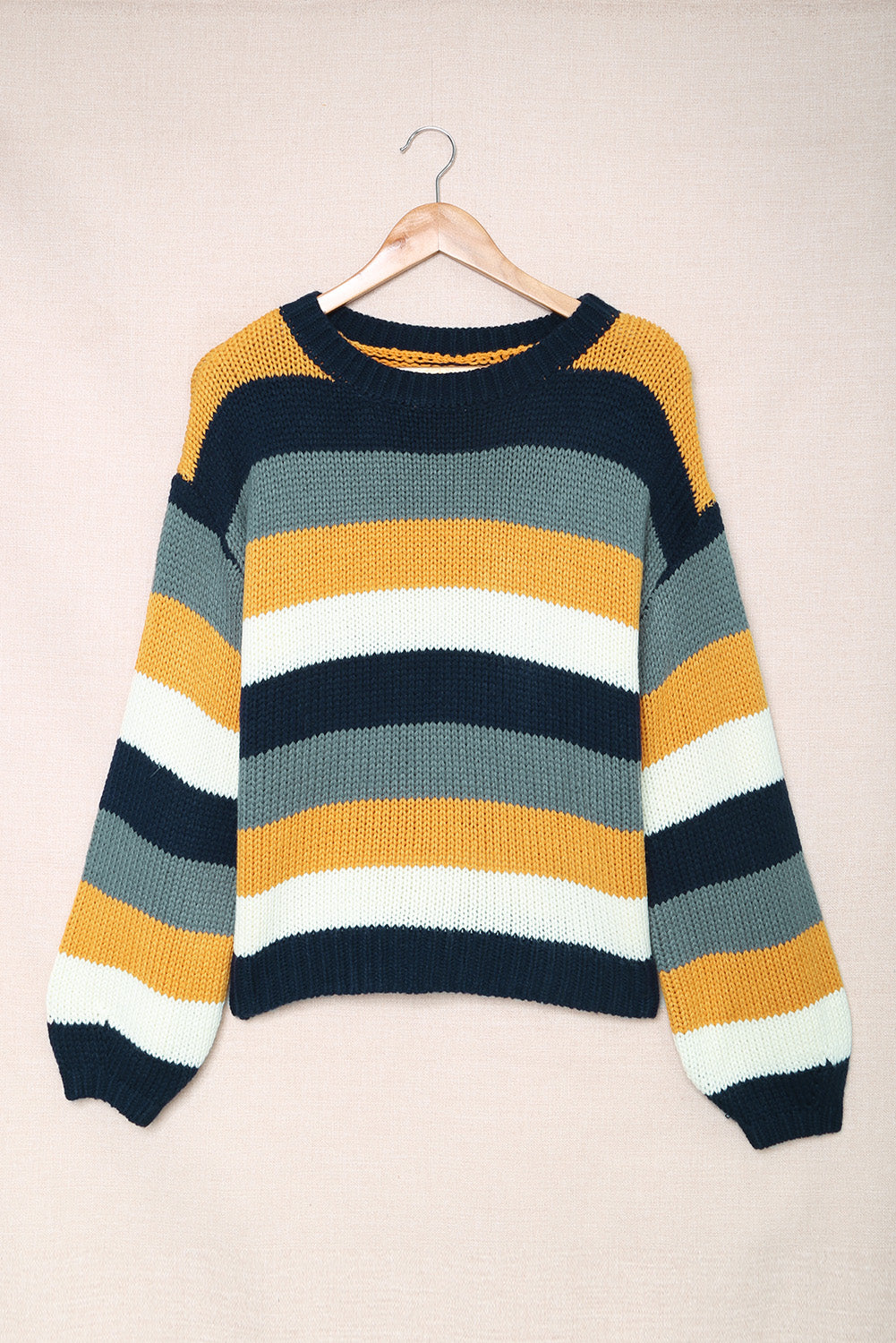 Zephariel Color Block Round Neck Dropped Shoulder Sweater