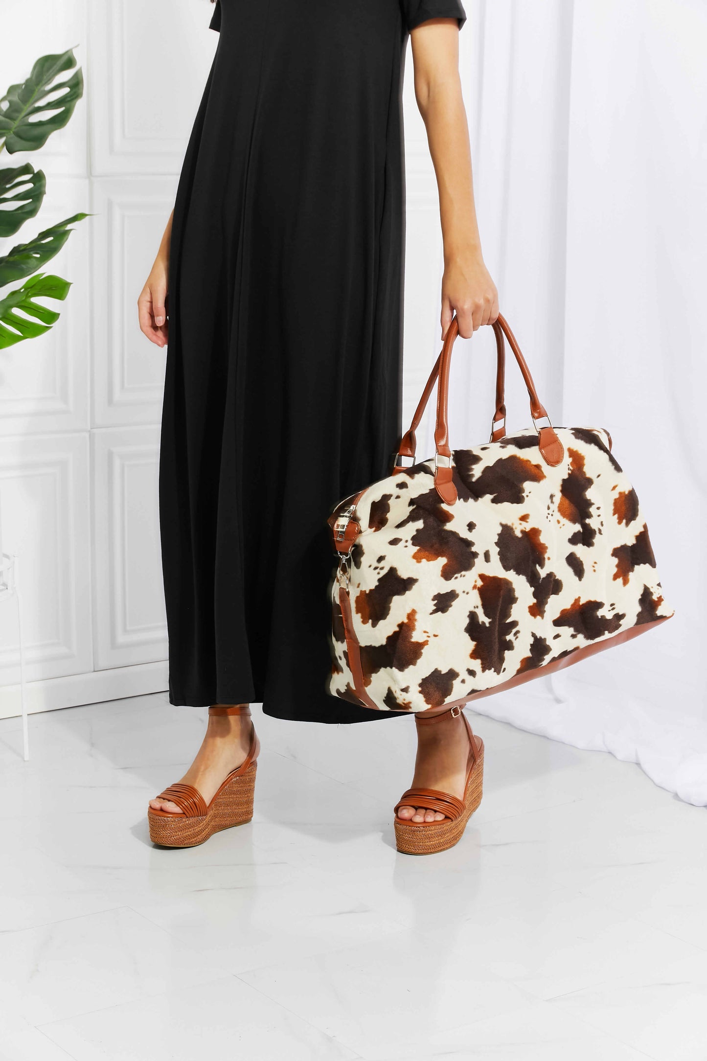 Zephariel Animal Print Plush Weekender Bag