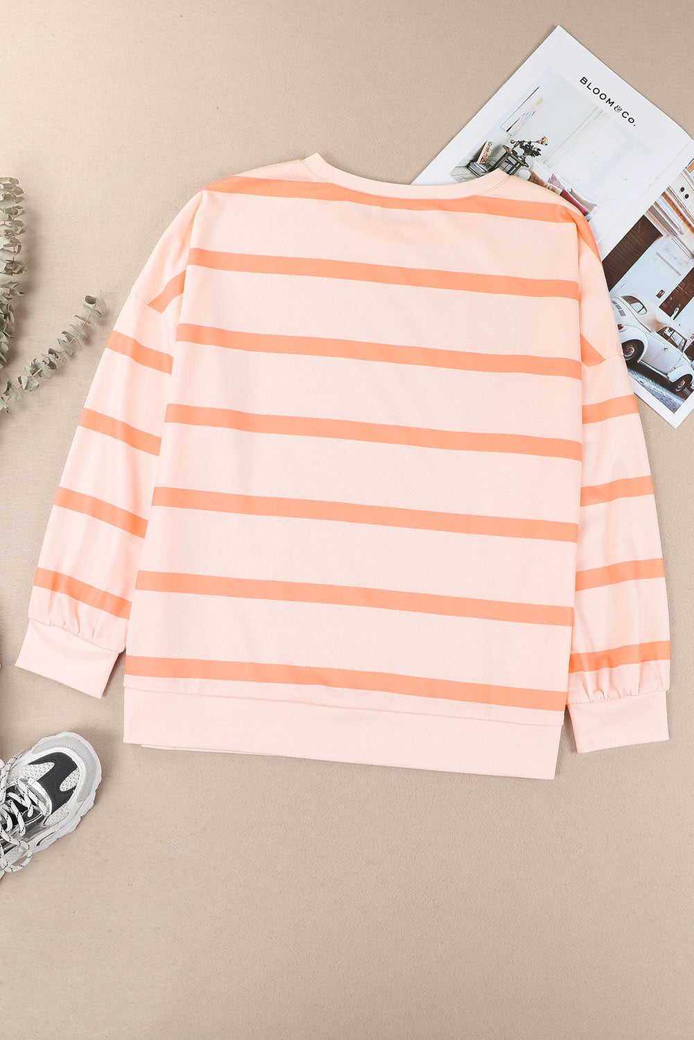 Zephariel Striped Round Neck Long Sleeve Sweatshirt