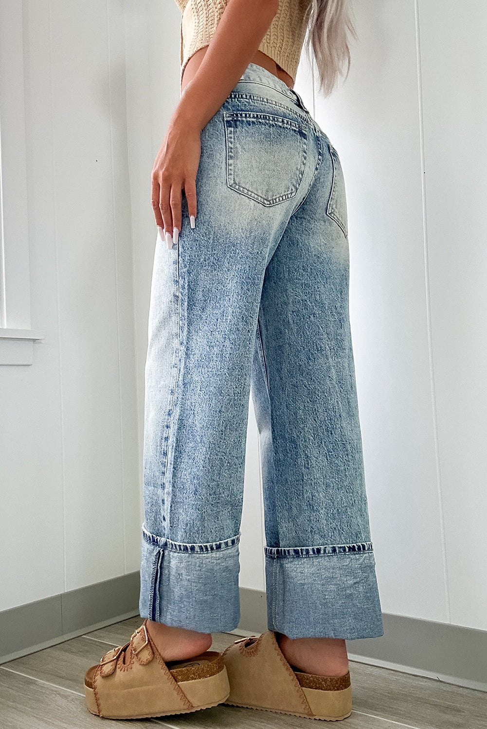 Zephariel Washed Wide Leg Jeans with Pockets