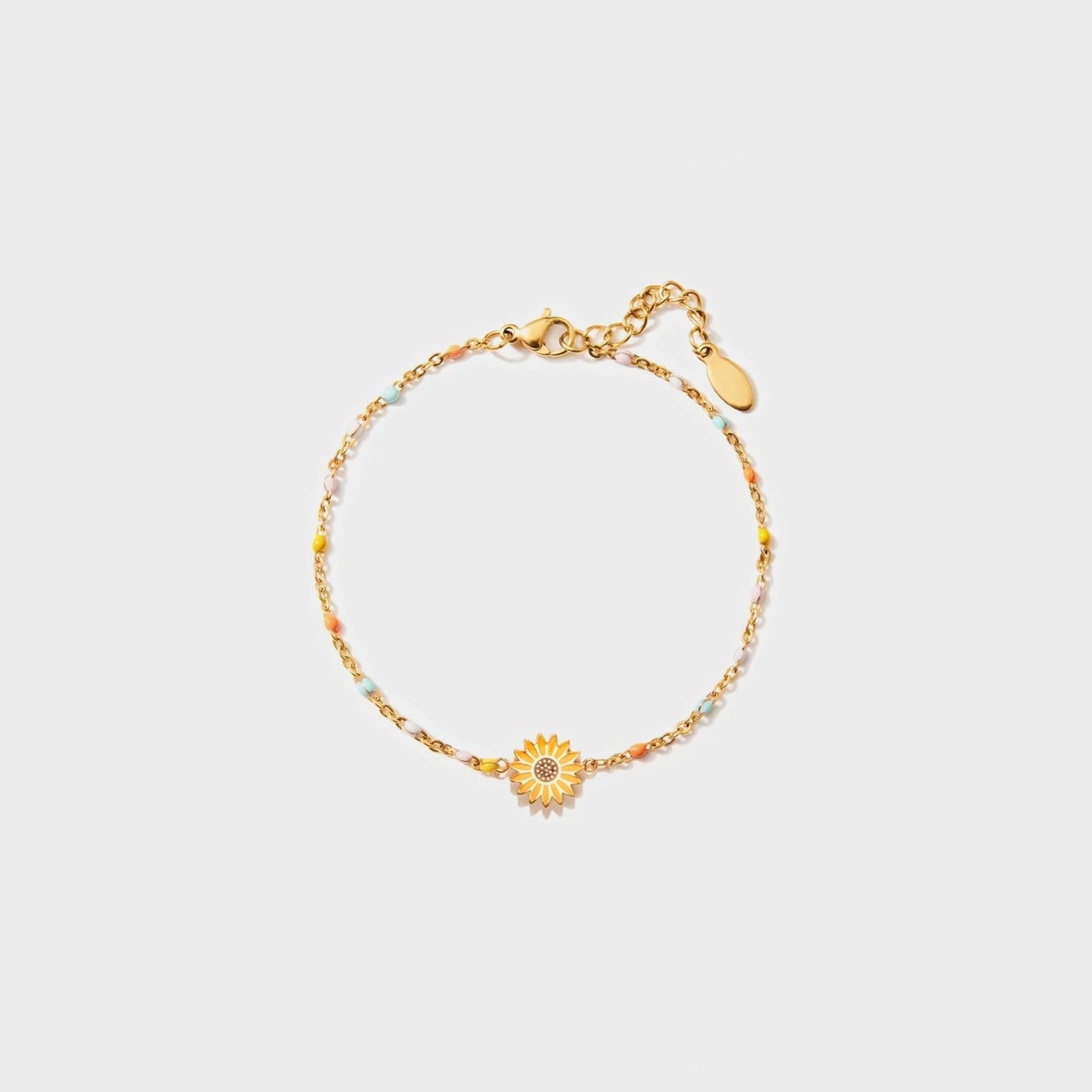 Zephariel Sunflower Shape 18K Gold-Plated Bead Bracelet