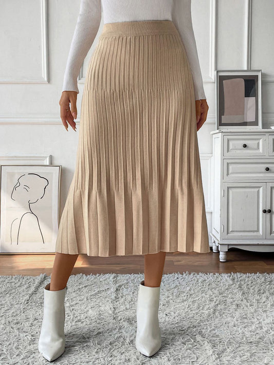 Zephariel Pleated Midi Sweater Skirt