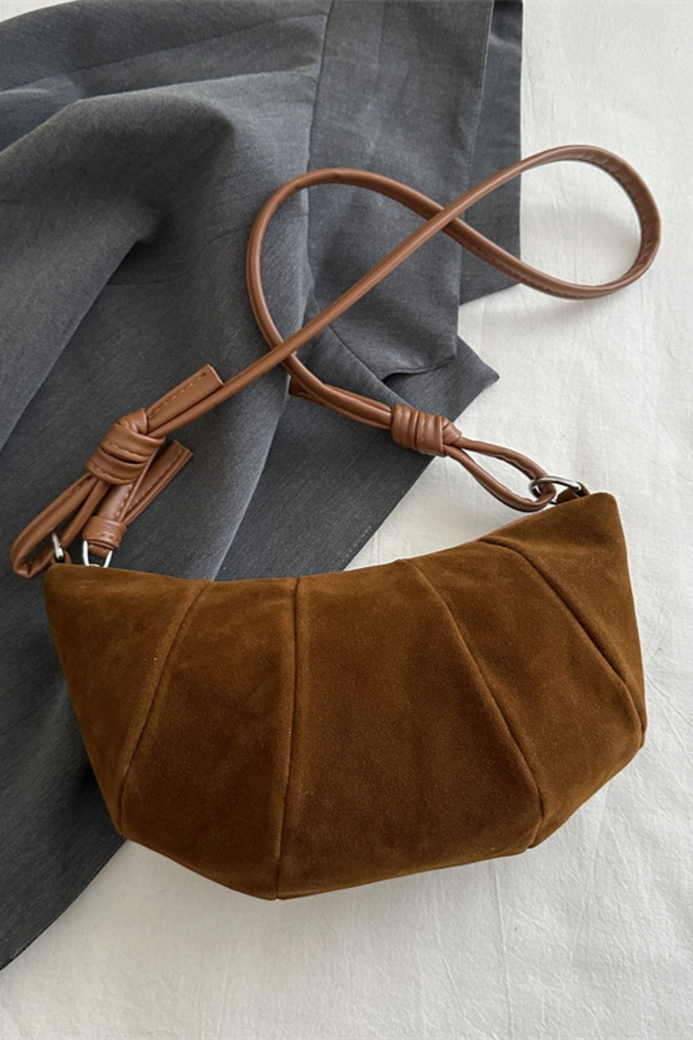 Zephariel Suede Croissant Shape Shoulder Bag