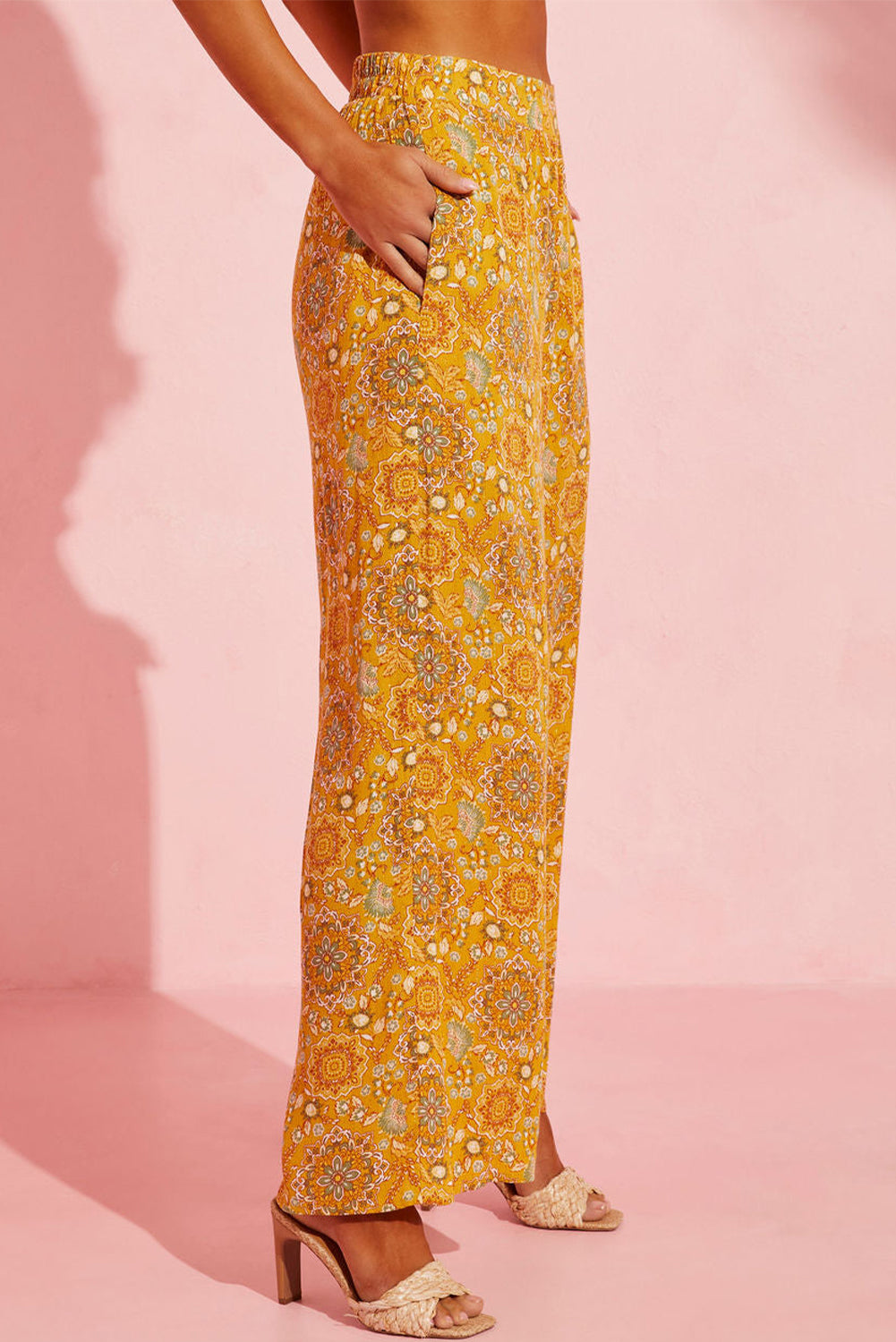 Zephariel Pocketed Floral Wide Leg Pants