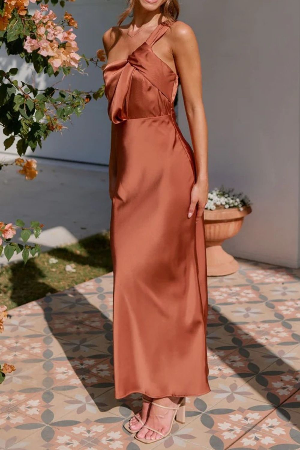 Zephariel One Shoulder Sleeveless Maxi Dress