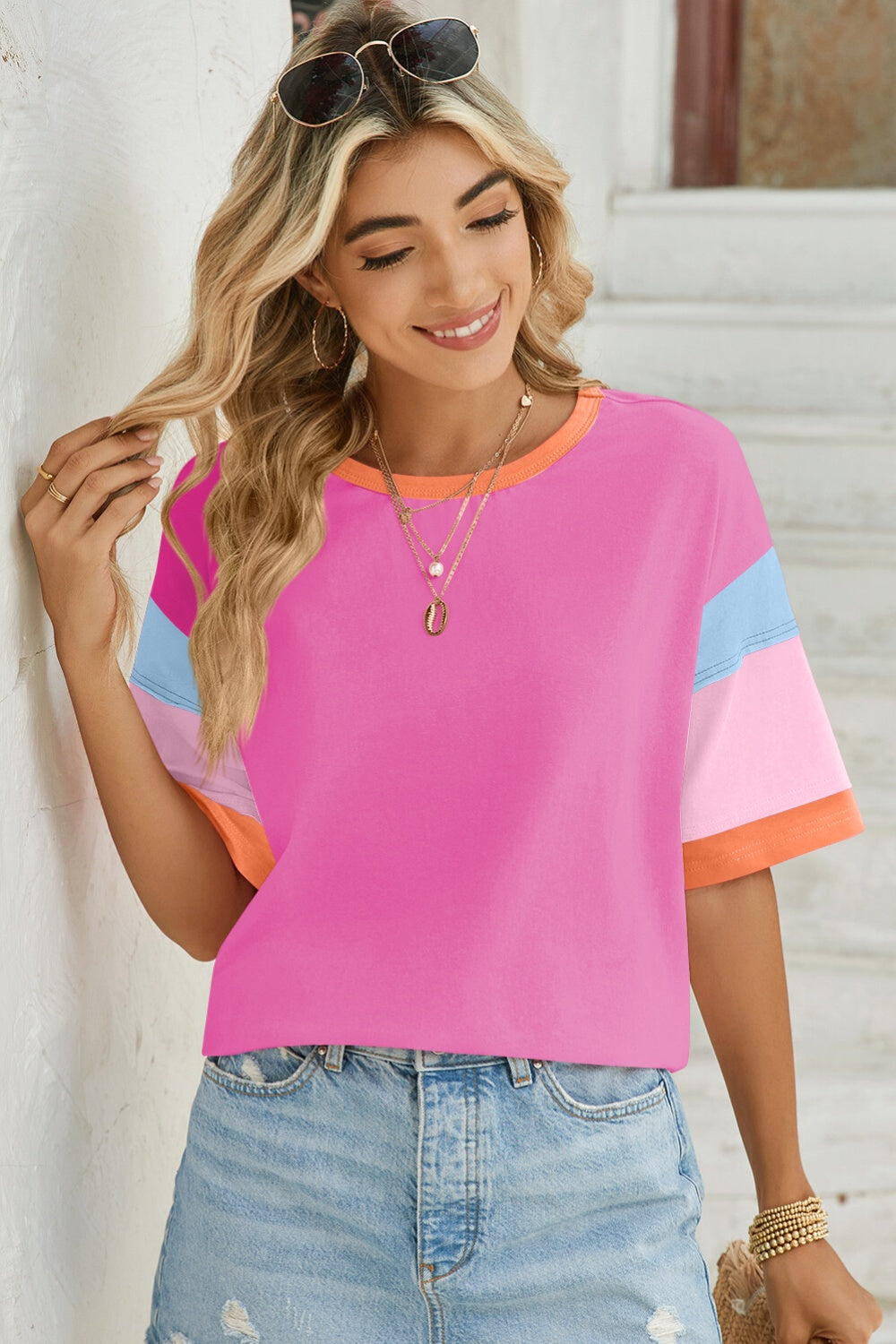 Zephariel Color Block Round Neck Half Sleeve T-Shirt