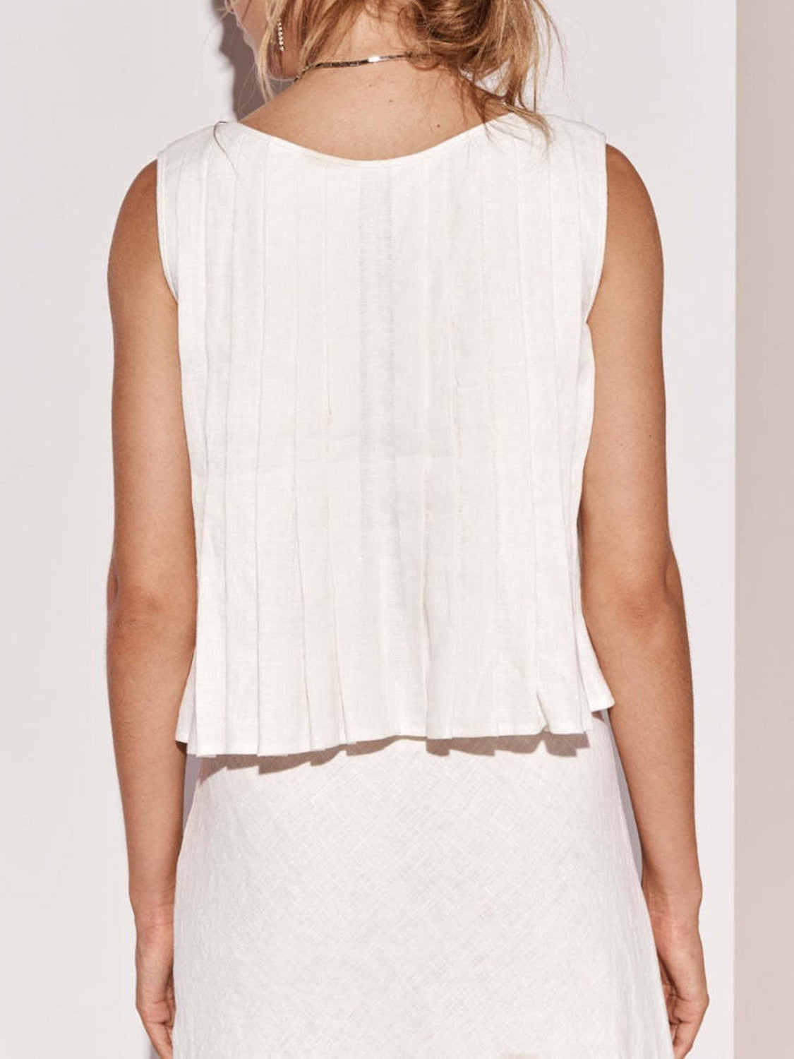 Zephariel Pleated Tied Round Neck Vest