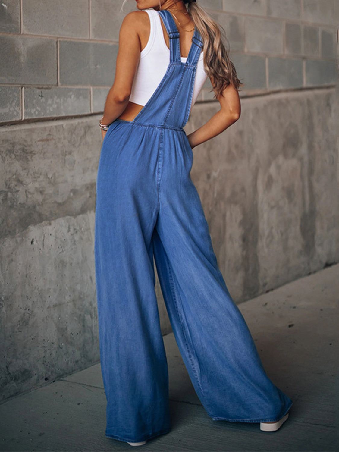 Zephariel Wide Leg Denim Overalls