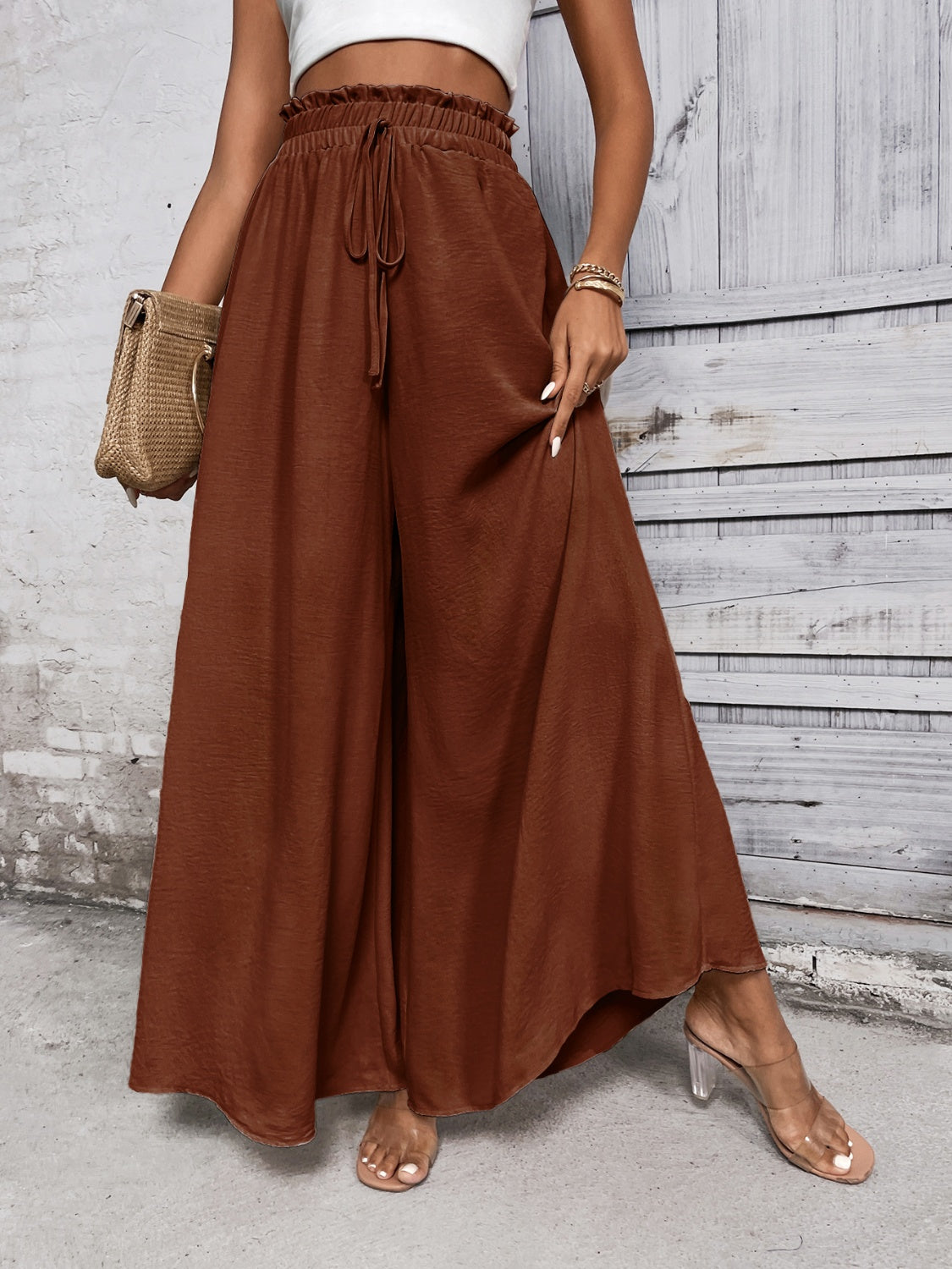 Zephariel Tied High Waist Wide Leg Pants