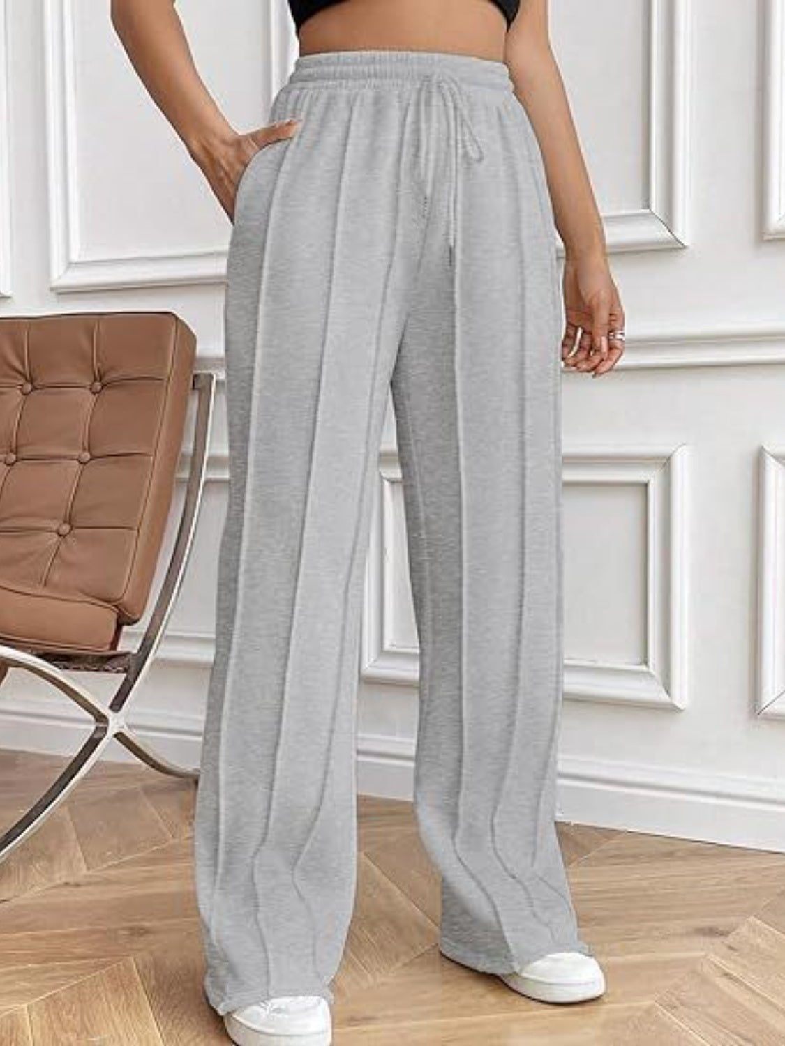 Zephariel Drawstring Wide Leg Pants with Pockets