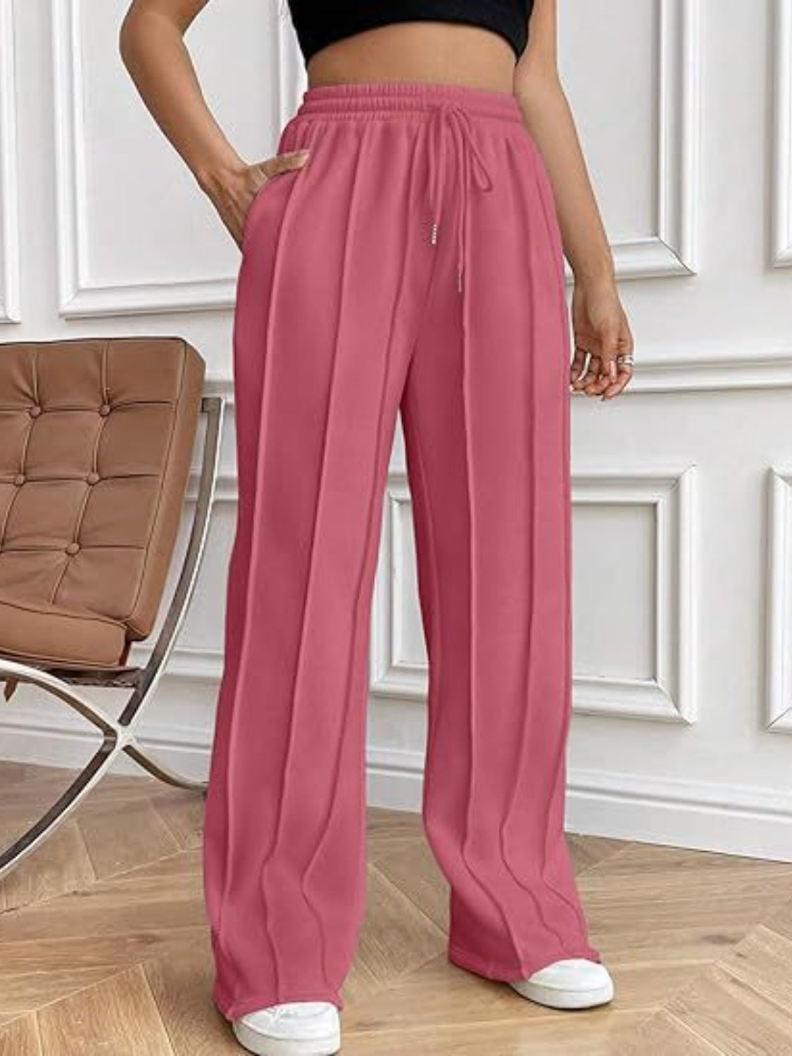 Zephariel Drawstring Wide Leg Pants with Pockets