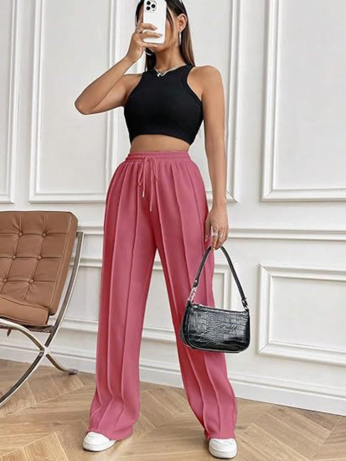 Zephariel Drawstring Wide Leg Pants with Pockets