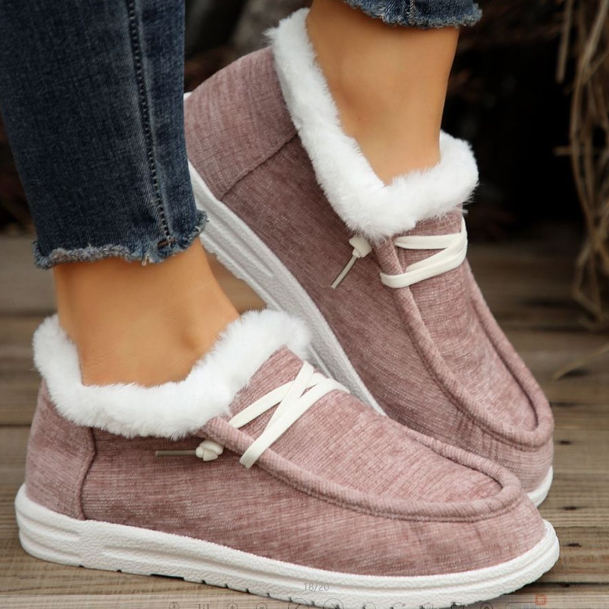 Zephariel Lace Up Round Toe Furry Sneakers