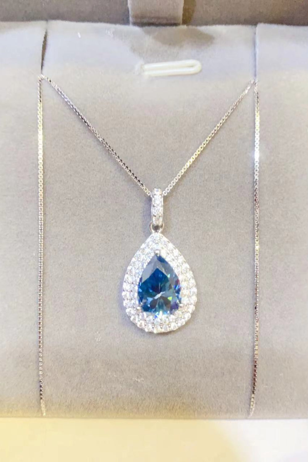 Zephariel 2 Carat Moissanite Teardrop Pendant Necklace