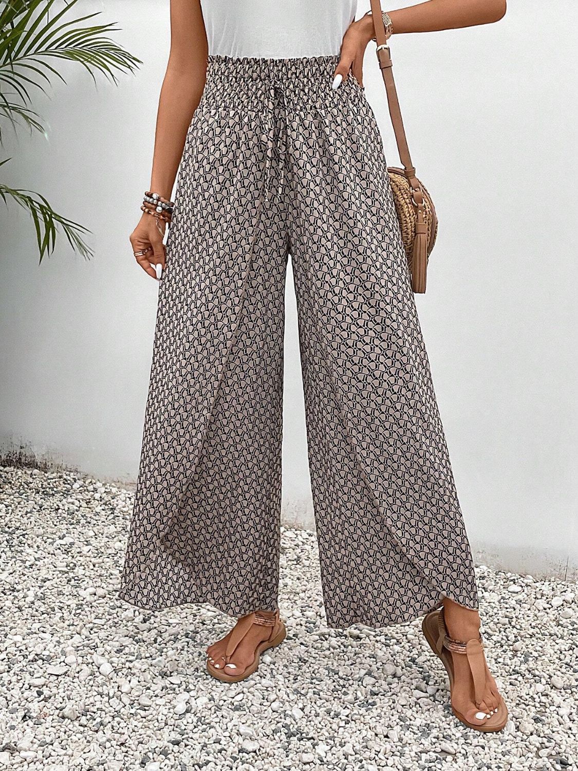 Zephariel Tied Printed Wide Leg Pants