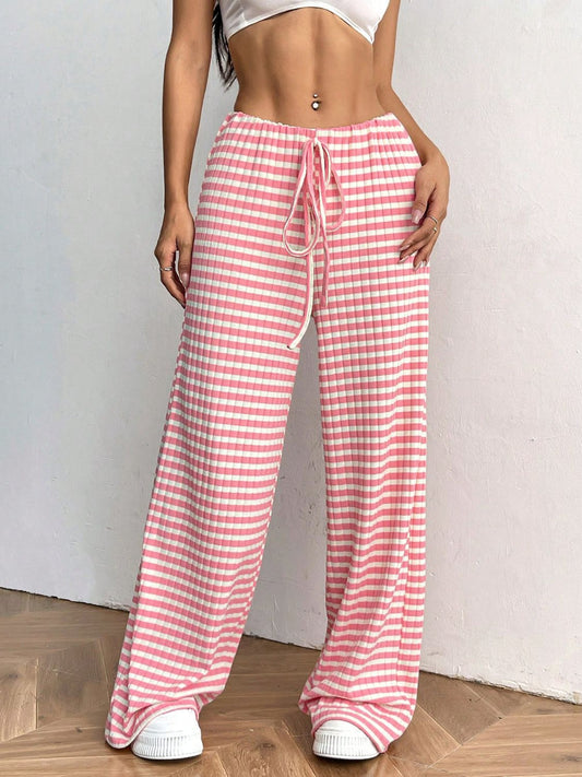 Zephariel Tied Striped Wide Leg Pants