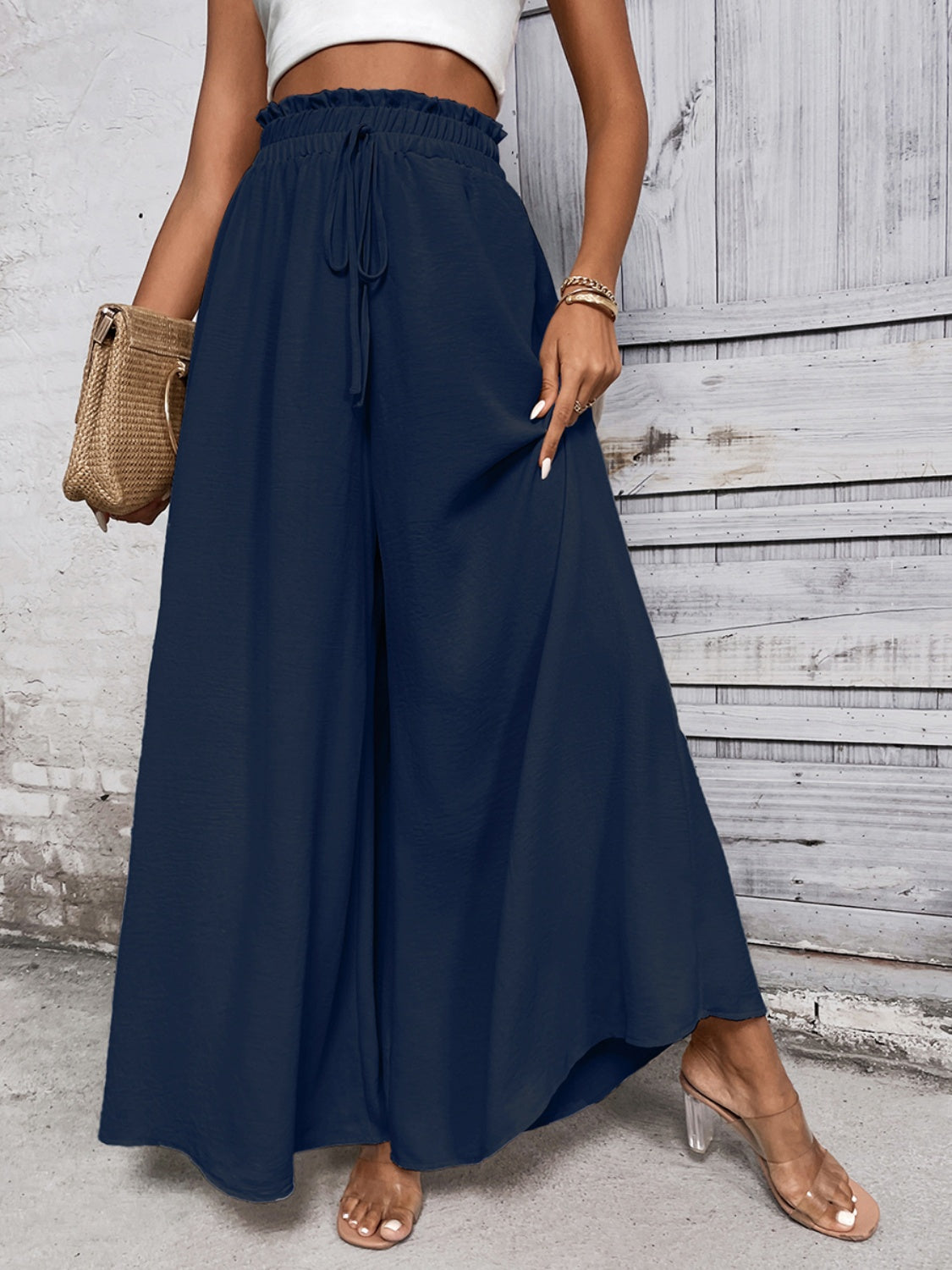 Zephariel Tied High Waist Wide Leg Pants