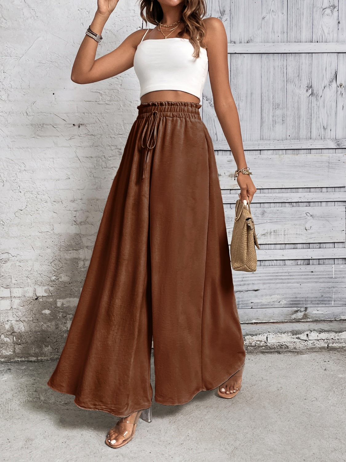 Zephariel Tied High Waist Wide Leg Pants