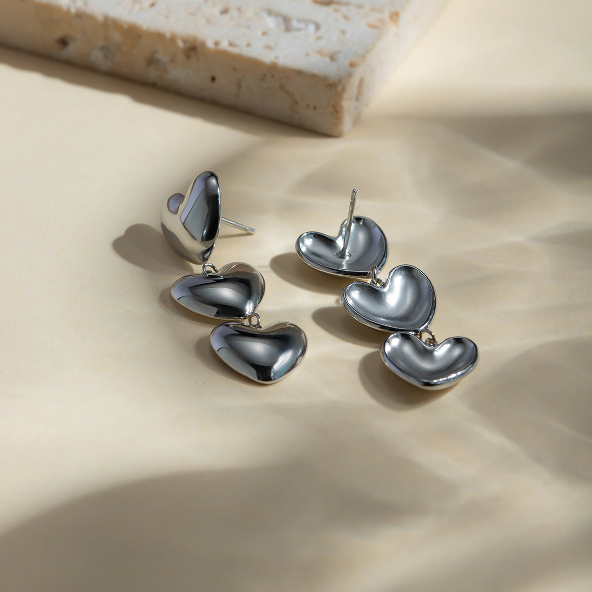 Zephariel Stainless Steel Heart Earrings