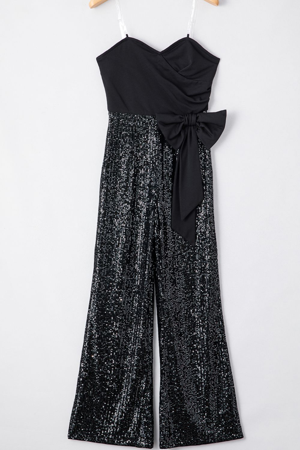 Zephariel Bow Sequin Wide Leg Jumpsuit