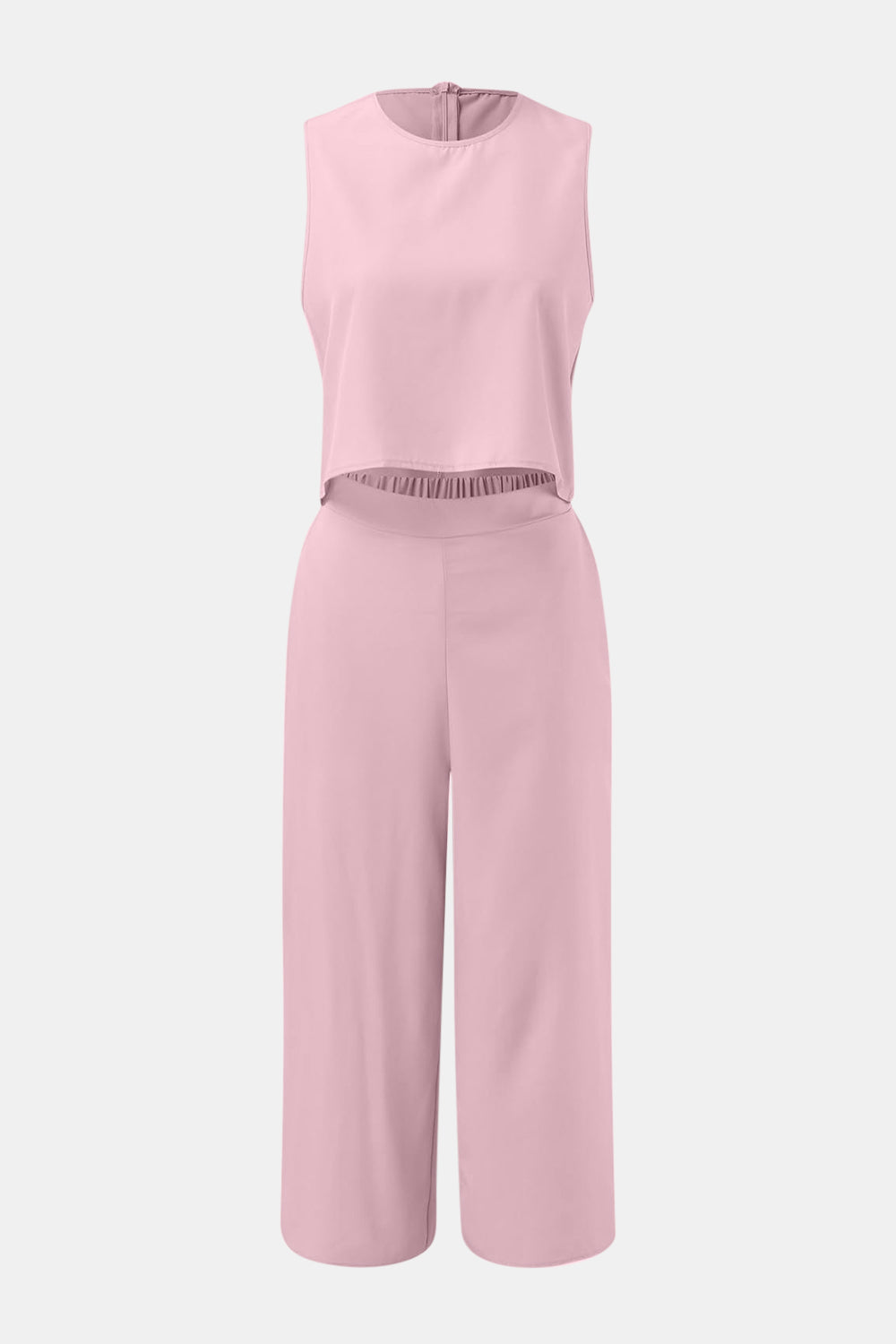 Zephariel Round Neck Top and Wide Leg Pants Set