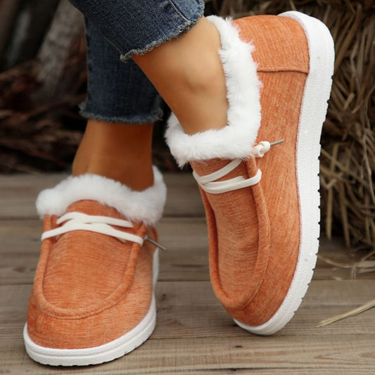 Zephariel Lace Up Round Toe Furry Sneakers