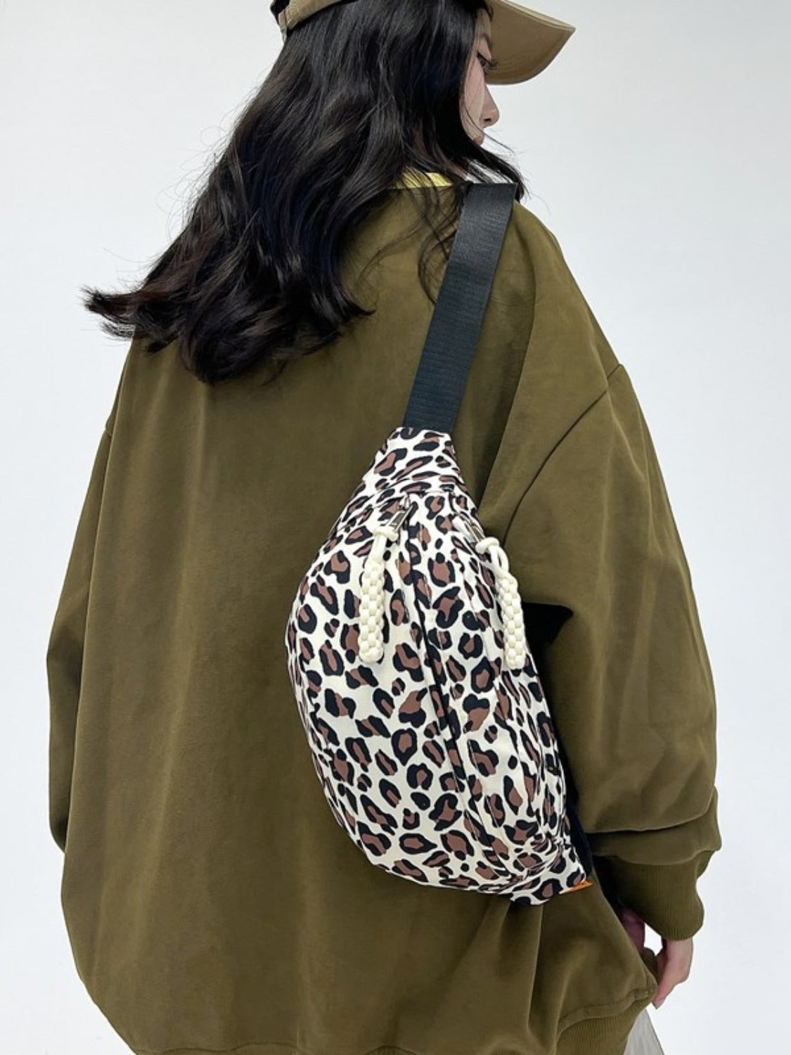 Zephariel Leopard Nylon Crossbody Bag