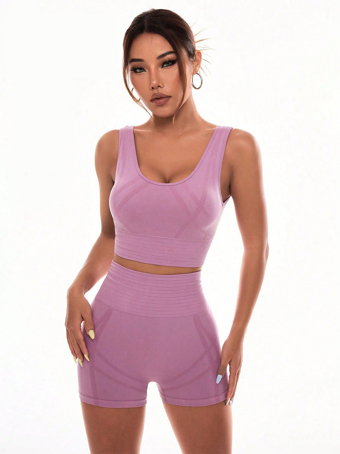 Zephariel Scoop Neck Wide Strap Top and Shorts Active Set