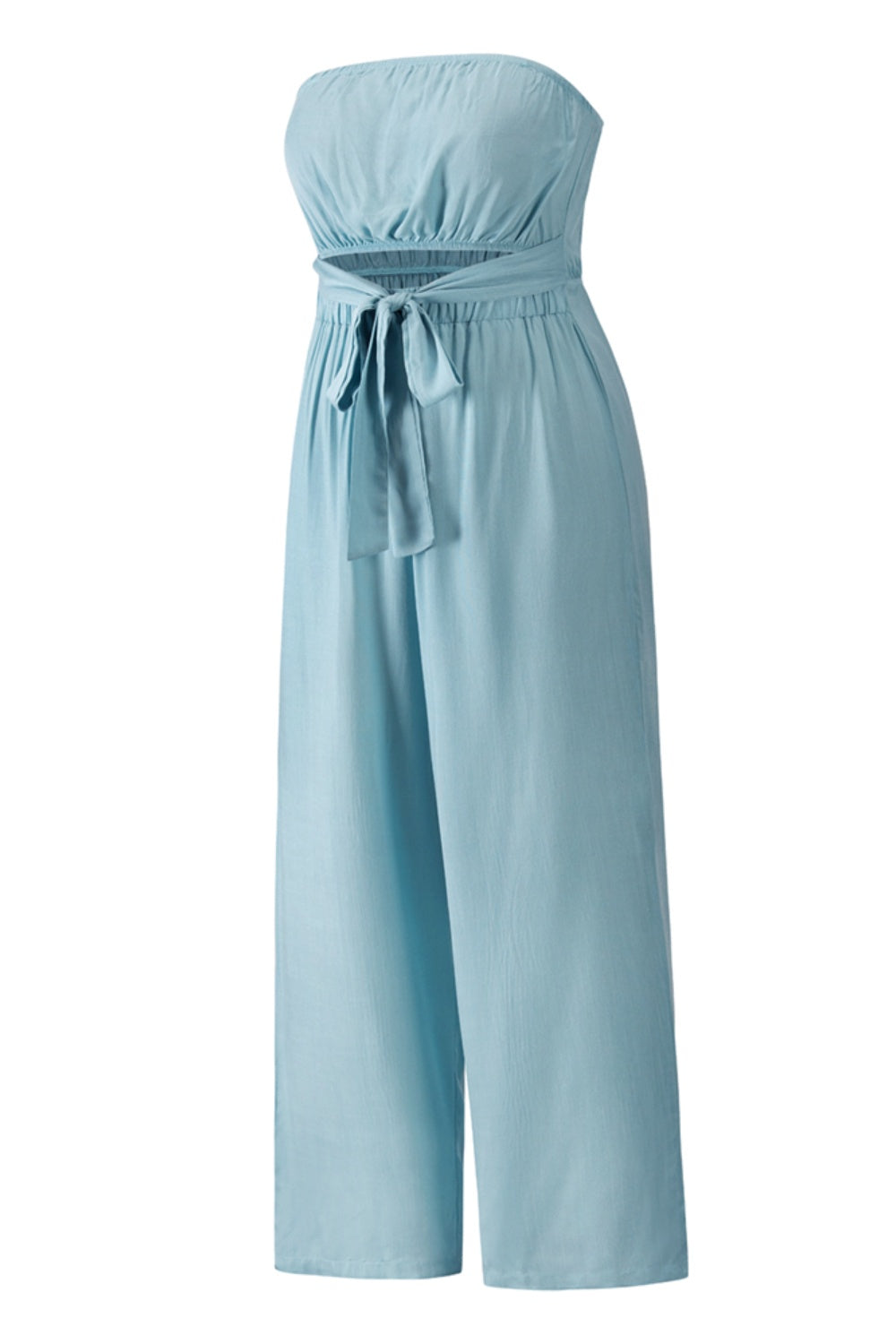 Zephariel Tied Cutout Tube Wide Leg Jumpsuit