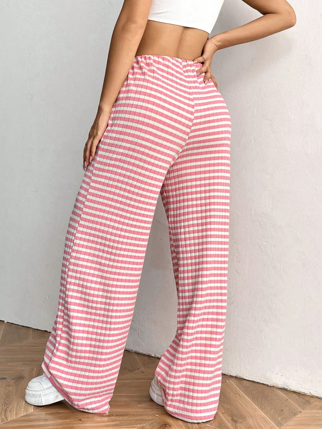 Zephariel Tied Striped Wide Leg Pants