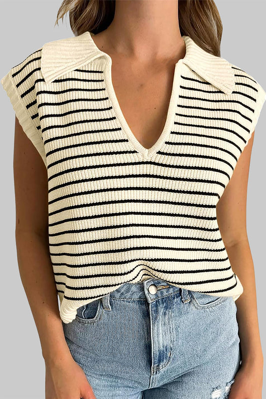 Zephariel Striped Collared Neck Tank