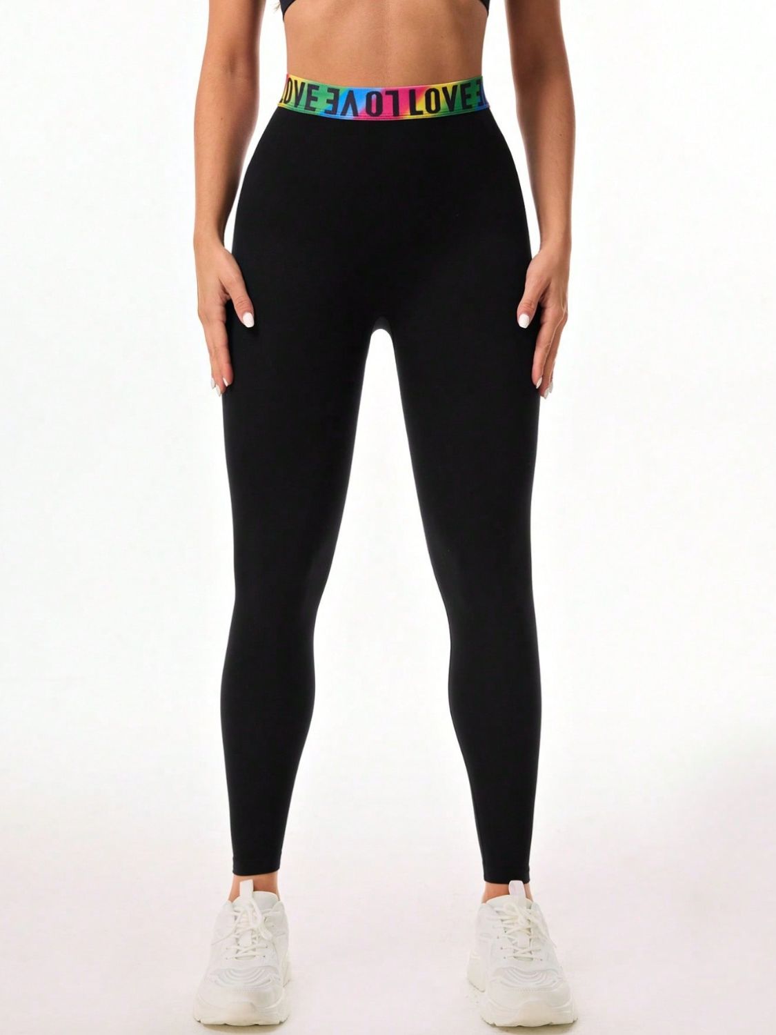 Zephariel Letter Printed High Waist Active Leggings