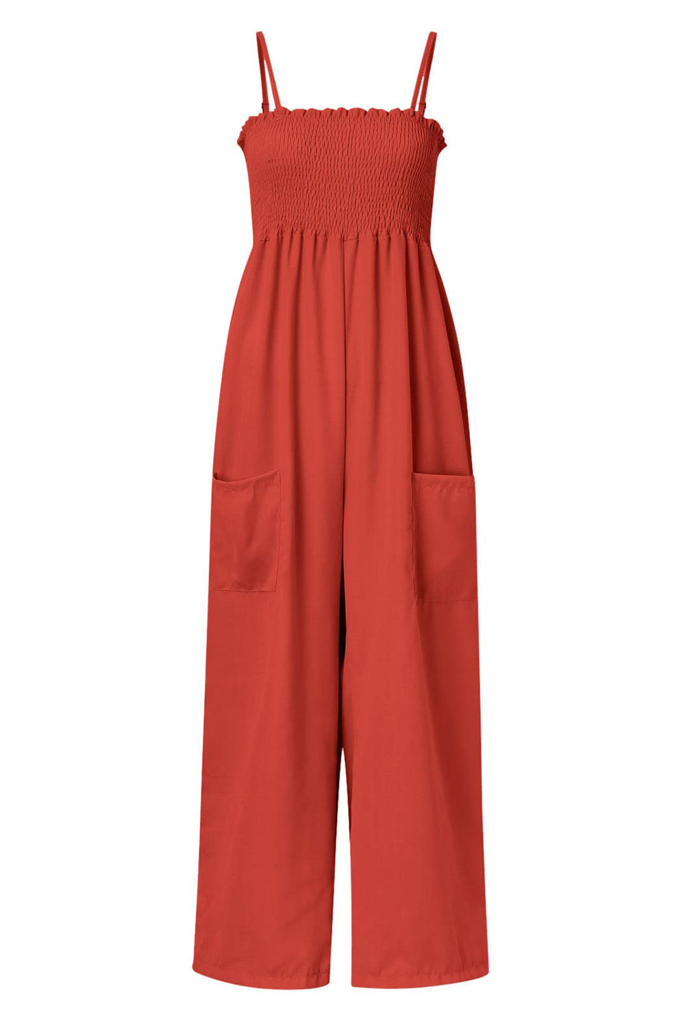 Zephariel Smocked Spaghetti Strap Wide Leg Jumpsuit