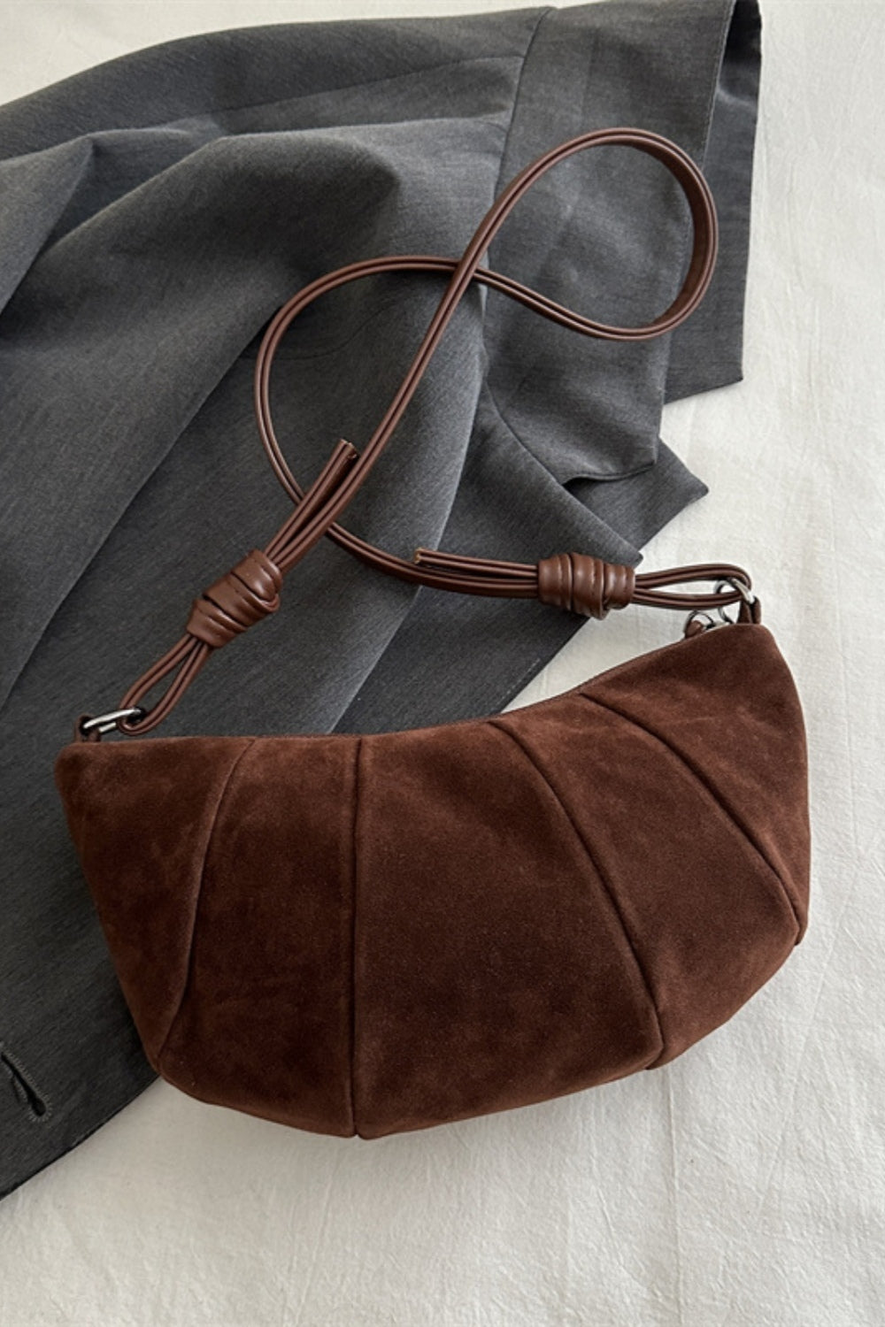 Zephariel Suede Croissant Shape Shoulder Bag