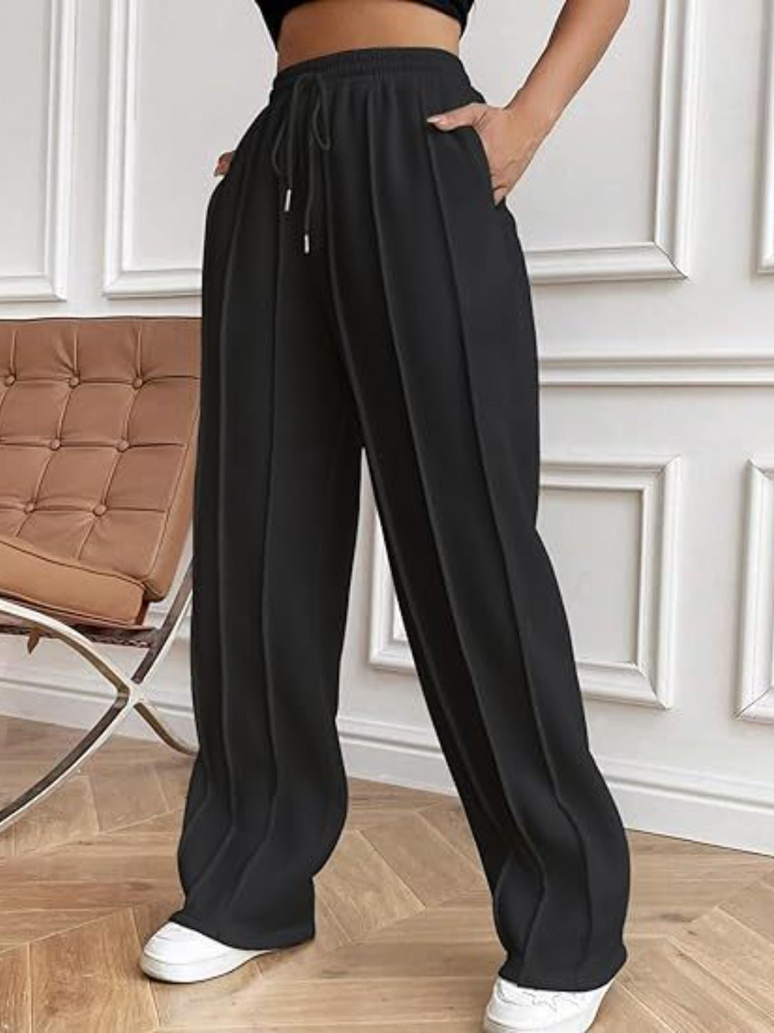 Zephariel Drawstring Wide Leg Pants with Pockets