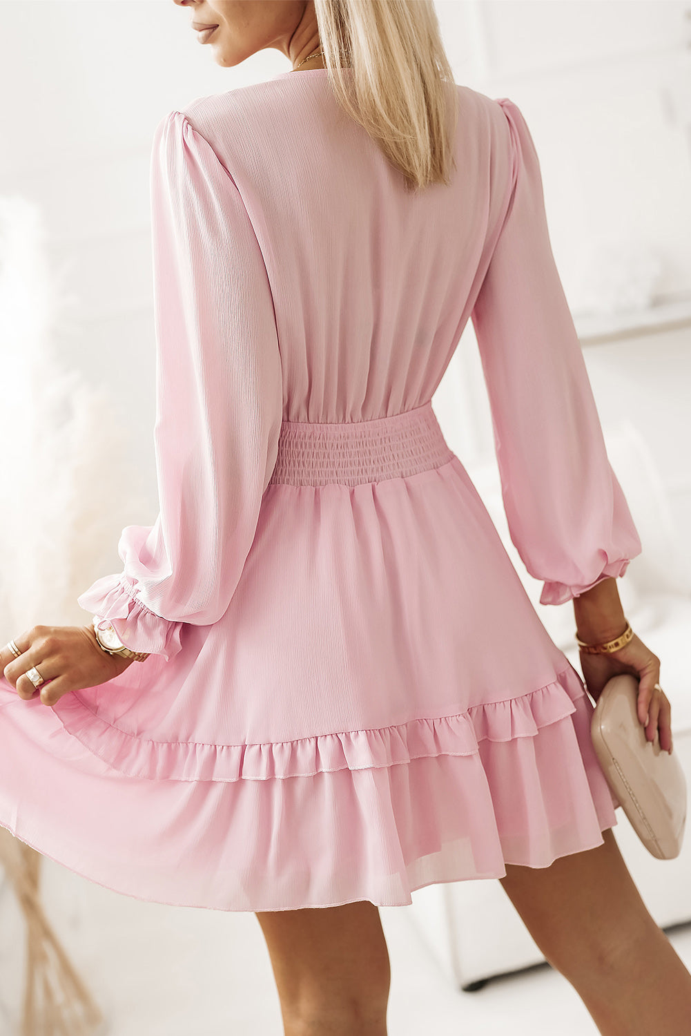 Zephariel Tied Flounce Sleeve Mini Dress