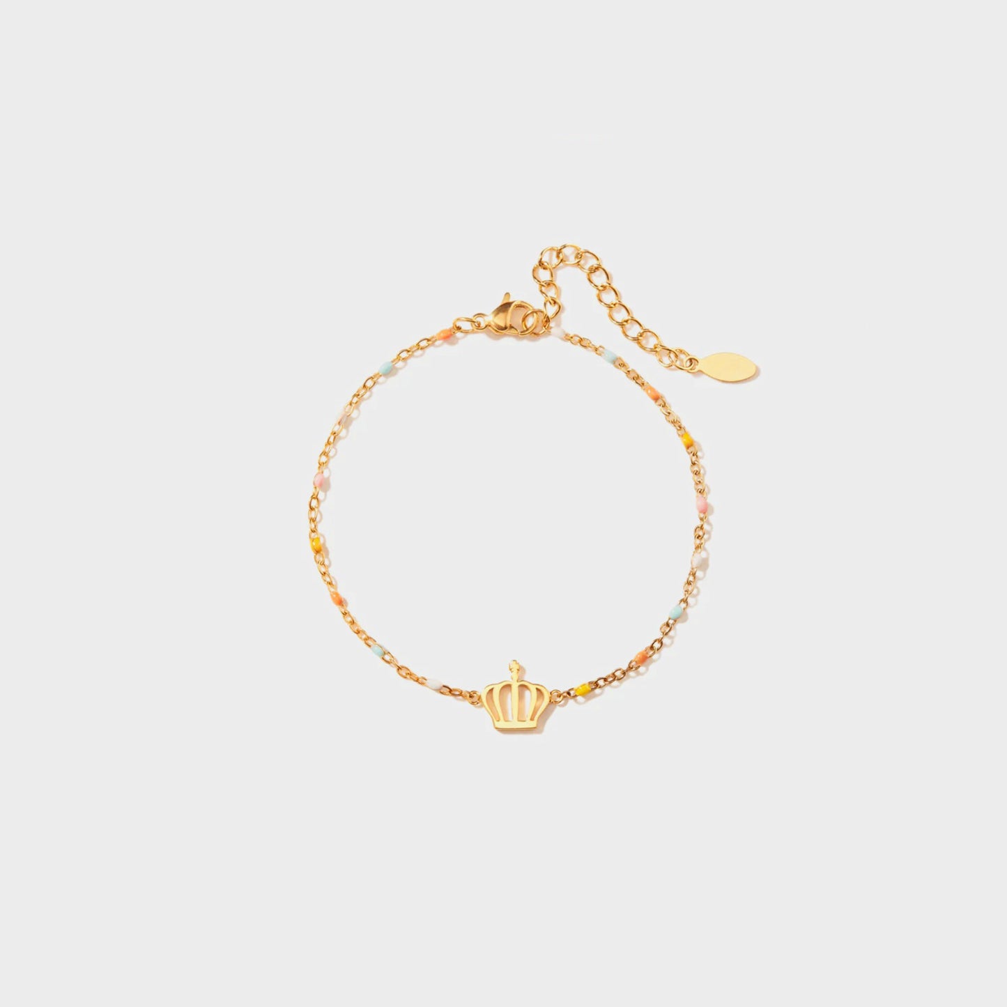 Zephariel Crown Shape 18K Gold-Plated Bead Bracelet