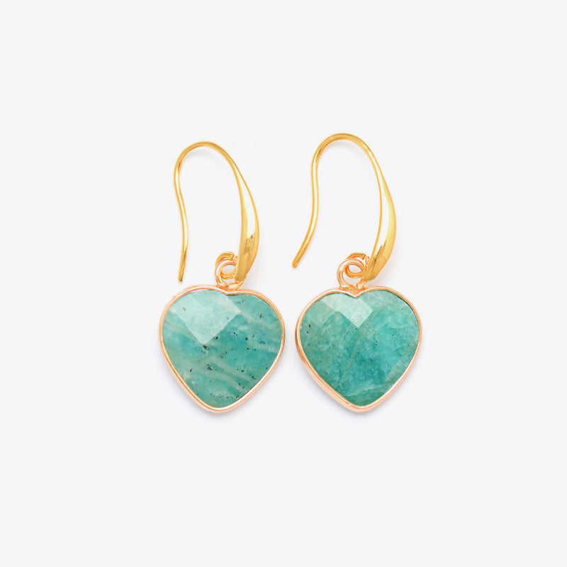 Zephariel Natural Stone Heart Drop Earrings