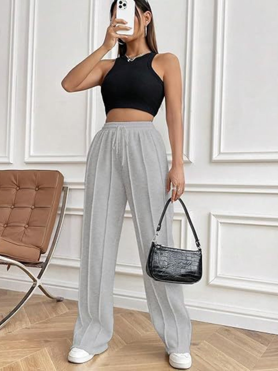 Zephariel Drawstring Wide Leg Pants with Pockets