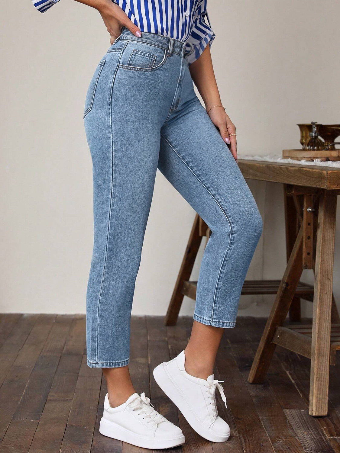 Zephariel High Waist Jeans with Pockets