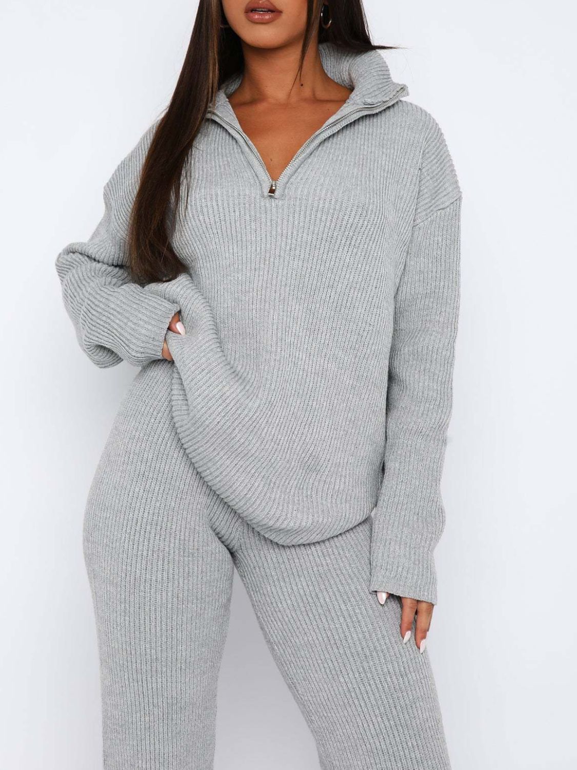 Zephariel Quarter Zip Long Sleeve Top and Pants Set