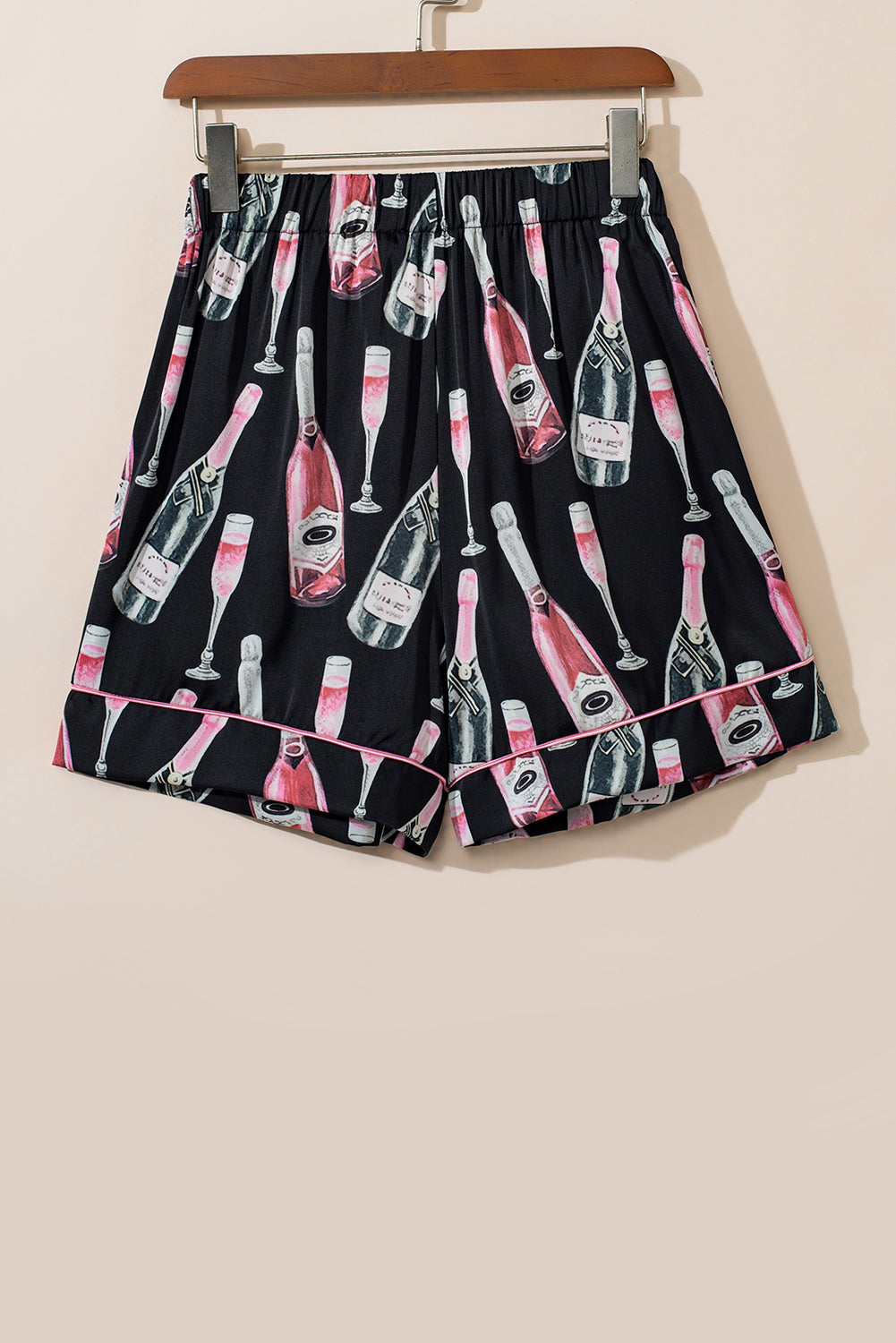 Zephariel Champagne Print Short Sleeve Top and Shorts Set