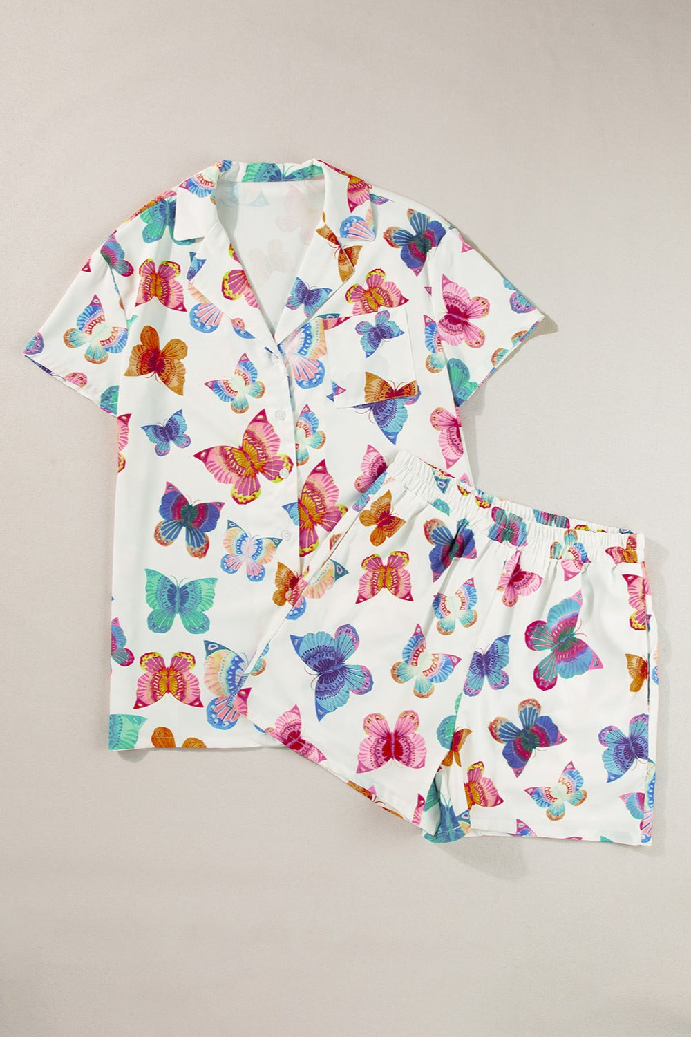 Zephariel Butterfly Half Sleeve Top and Shorts Set