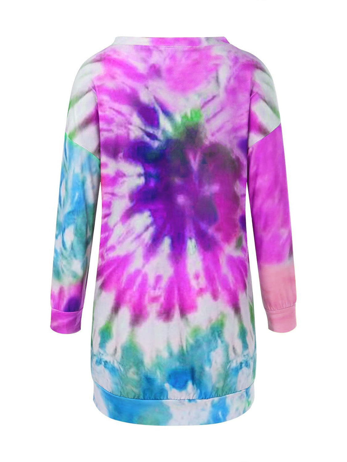 Zephariel Tie-Dye Round Neck Long Sleeve Dress